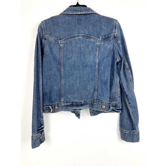 GAP Denim Jacket Womens Medium Blue Jean Trucker Cotton Coat Medium Wash Ladies - Picture 2 of 8
